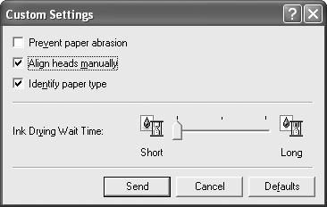 Printing Maintenance (3) Select Align heads manually check box, and