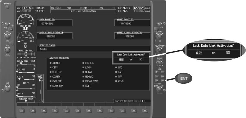 3.2 Activating the Radio The G1000/G900X/G950 needs to be on the INFO page for activation. Call 1.800.985.