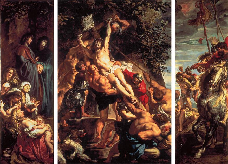 Artist: Peter Paul Rubens Title: The Raising of the Cross Medium: Oil on canvas Size: center panel 15'1⅞" X 11'1½" (4.62 X 3.39 m) each wing 15'1⅞" X 4'11" (4.62 X 1.