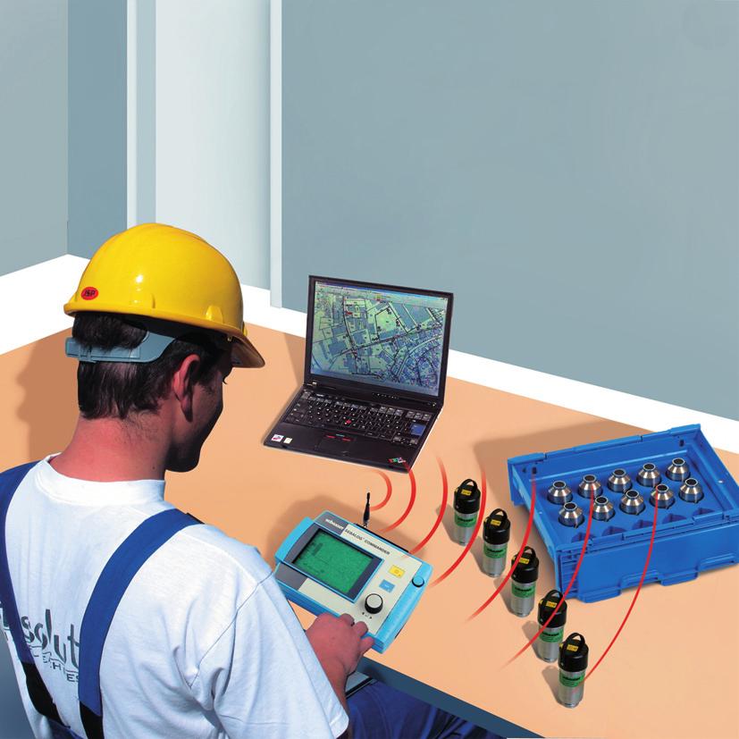 Monitors Pipe Networks 2 Read and Program noise loggers through Laptop or Commander via