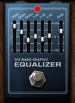 Six Band Graphic Equalizer A model of a six band graphic equalizer useful to shape your tone with nice visual feedback. 100, 300, 800, 1.6k, 3.2k, 6.