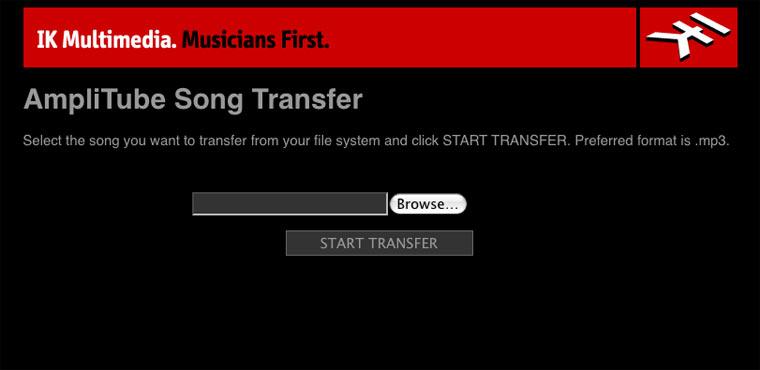 [fig. 8.4] 2. Browse your computer to choose the song to add, then tap on START TRANSFER.