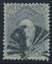 United States continued 959 960 959 8 #78a 1862 24c grayish lilac Washington, Perforated 12, used with