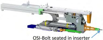 At this point, the fastener length is measured using the position of the bolt inserter cylinder. The grip of the fastener is then inferred from the fastener length.