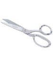 Shears used for cutting fabric, not paper.