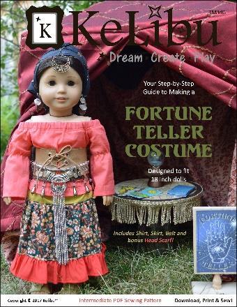Make a Fortune Teller Hip Scarf Your step-by-step tutorial for making a hip scarf to go with the Fortune Teller Costume. Designed to fit 18-inch dolls.