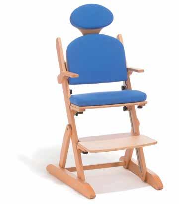 2.6 Accessories Headrest Thorax pelotte pads Thigh guides Abduction wedge Wooden therapy table Large wooden therapy table with edge Dual castors Strap assembly kit for the seat area Strap assembly