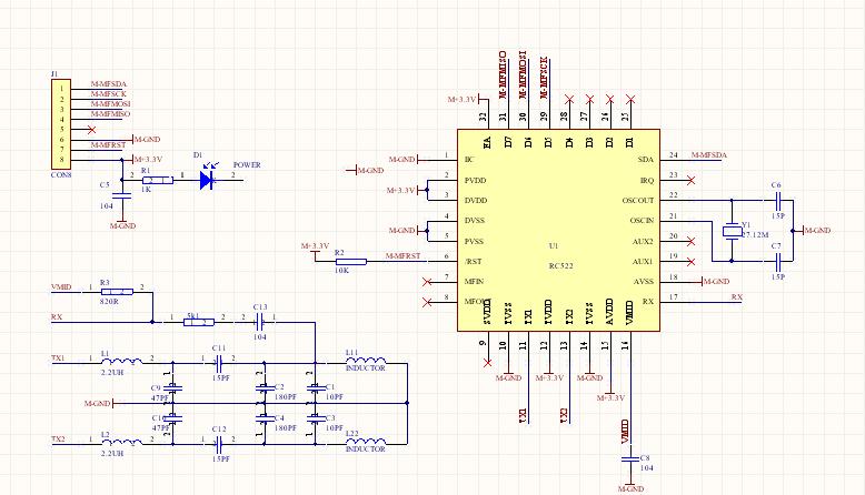 Fig.2 Rx/Tx Module based on RC522 Design of DDS frequency sweeper based on AD9854.The DDS technique is based on Nyquist theory.