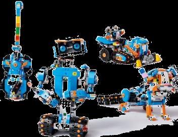 Work with programmable smart hub, motor, sensors and various Lego bricks to build and program models such as helicopter, truck, gorilla, frog, dolphin, caterpillar and more.