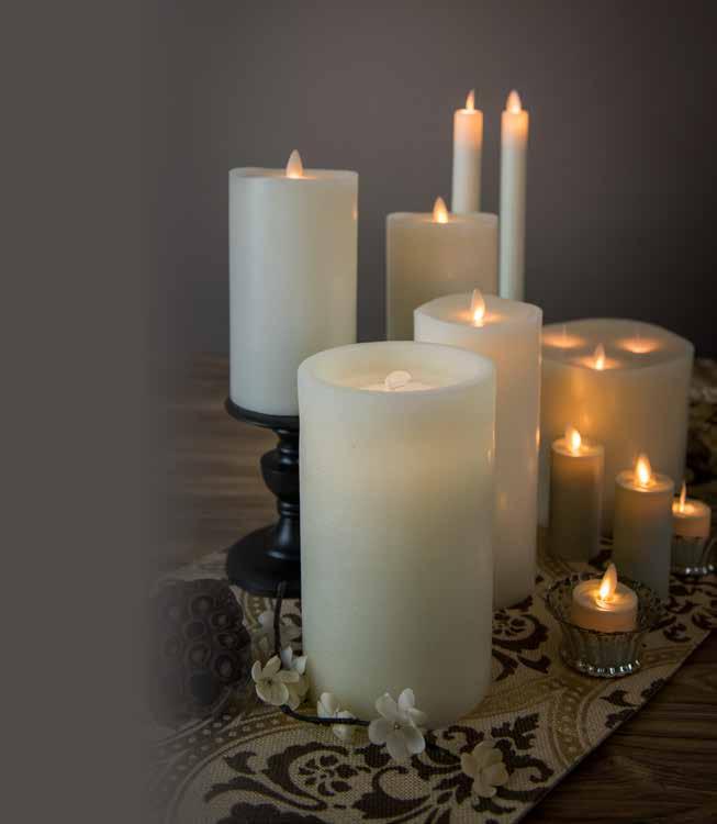 LIGHTING Mystique Moving Flame Ivory Smooth Tealight Set Plastic. 1½ W. x1½ H. Set/2. Each requires 1 lithium button cell battery, included.