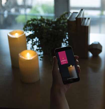 Even manage multiple LightLi LED candles by grouping them together. Download the app at LightLi candles.com *Available only for Apple products.