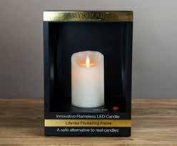 Allows you to turn candles ON and OFF without moving the candle. 4 timer options to choose from: 4 hours, 6 hours, 8 hours, and 10 hours. Requires 3V lithium battery, included.