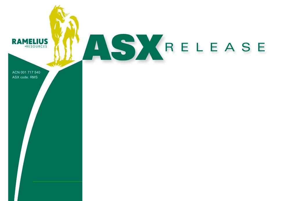 15 September 2017 For Immediate Release New Nevada Exploration Farm-in & JV Project Ramelius Resources Limited (ASX: RMS) is pleased to announce its second exploration farm-in and joint venture