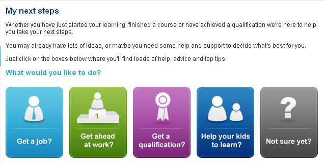 My next steps Whether you re about to start learning or you re well on your way to gaining a qualification, you ll find some useful ideas and information in My next steps.