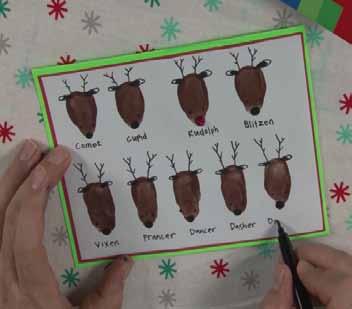 3 3. Reindeer Card 1) Take out a sheet of Green Fluro Art Card and fold it in half. 2) Cut a sheet of Red Construction Paper so that it sits 5mm inside the perimeter of the Green card.