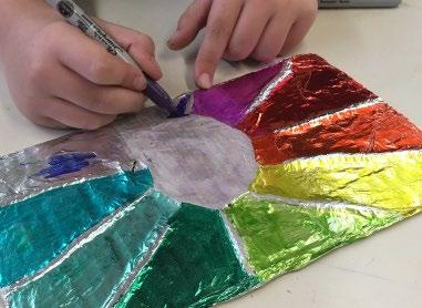 Students chose a triadic color scheme (three colors spaced evenly on the color