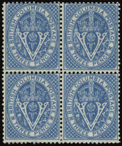41 known, as well as trial color plate proofs of all values except the 9d exist. Production. Stamps were printed in 30-stamp sheets (60 for the 2d), in a 5 x 6 format.