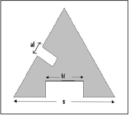 III. TRIANGULAR PATCH ANTENNA The equilateral triangular patch antenna [1] is designed at the frequency of 5.8 GHz for the Wi-Max applications this band is used for the IEEE 802.