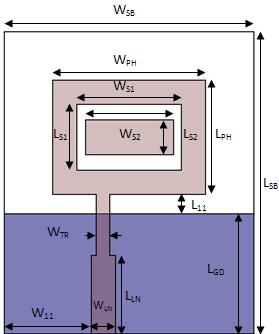 82 S. M. Abbas, Ilyas Saleem et al: UWB Antenna with Parasitic Patch and Asymmetric Feed 2 Antenna Design The designed and fabricated antenna is shown in Fig. 1.