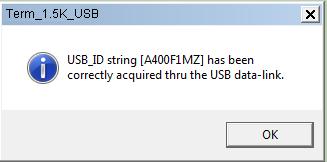 The following pop-up notification message will be displayed when a successful connection via USB occurs: The picture above shows the