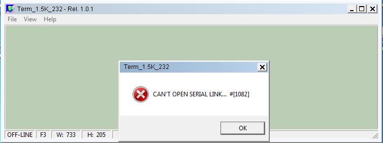 A double-click using the left-button of the mouse on the application icon should render a result as the one shown in the following picture: The very first time Term_1.5K_232.