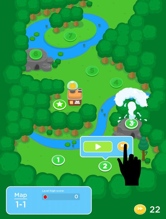 To use a token, tap an unlocked level icon on the map and then press the yellow Token Button.