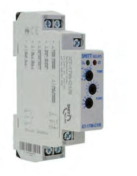 Mulifuncion Insananeous XT-relays XT-17M-C1/6 Mulifuncion, 6 funcions 8 A, 1 changeover conac Mulifuncion ime relay equipped wih 6 selecable funcions, adjusable ime delays and universal supply volage.