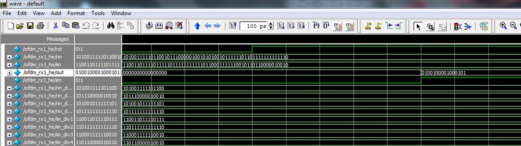 Figure 10: Simulation output for OFDM Receiver Table 2: Comparison of different modulation schemes with different parameters Modulation Parameters 16-QAM 64-QAM DPSK QPSK LUT s 8 82 2 4 Occupied
