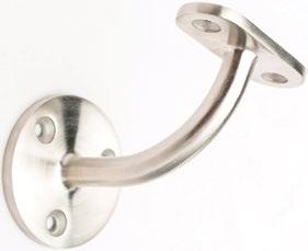 BALUSTER RAILING HANDRAIL BRACKETS Wall Mount Brackets, Fixed Saddle, Round 1-1/2" w Round base with low profile for a clean, subtle look w Available