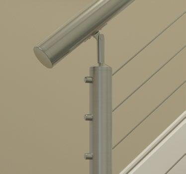 Baluster Railing Elegant and Modern u Round form baluster posts and components u Round, square and rectangular form glass clips u Level and stair applications u Test approved Sleek and Timeless