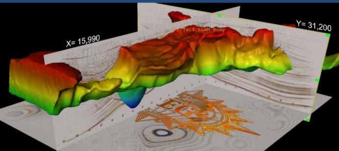 The SEAM Phase I earth model includes a highly realistic salt structure based on actual GOM deepwater case. Model dimensions are 35km x 40km x 15km.