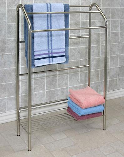 Polished Brass Towel Rack Stand