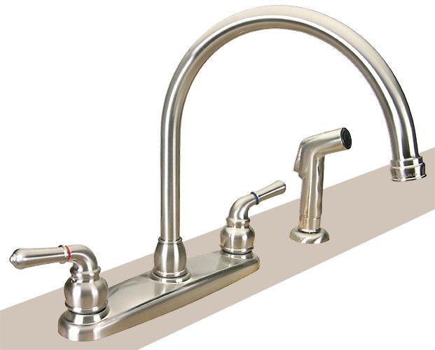 Kitchen & Bar Faucets With Deco Lever Gooseneck Kitchen Faucet Polished Chrome