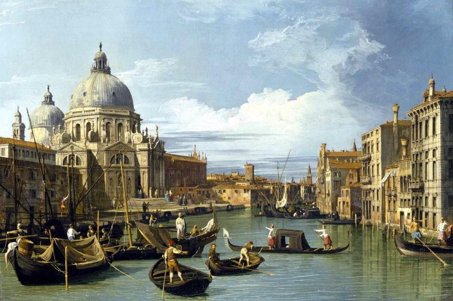 Giovanni Antonio Canaletto Canale Grande i kościól Santa Maria della Salute 18th Century The 18th century 'Grand Tour' involved many rich young people