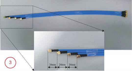 The proposed experiment system comprises: 1) a wooden support which has little effect on the antenna performance; 2) an eight-way Wilkinson power divider; 3) coaxial cables with different lengths to
