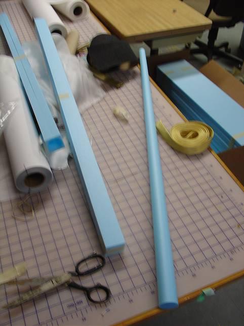 Above left is the foam core for the tiller.