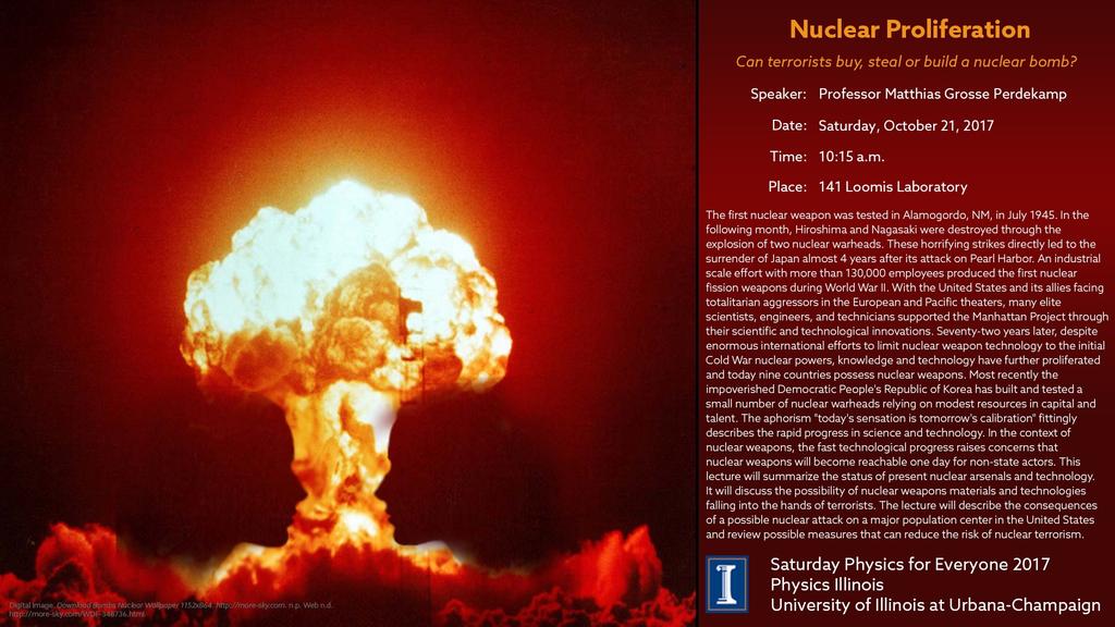 Nuclear Proliferation: Can Terrorists Buy, Steal or Built a Nuclear Bomb?
