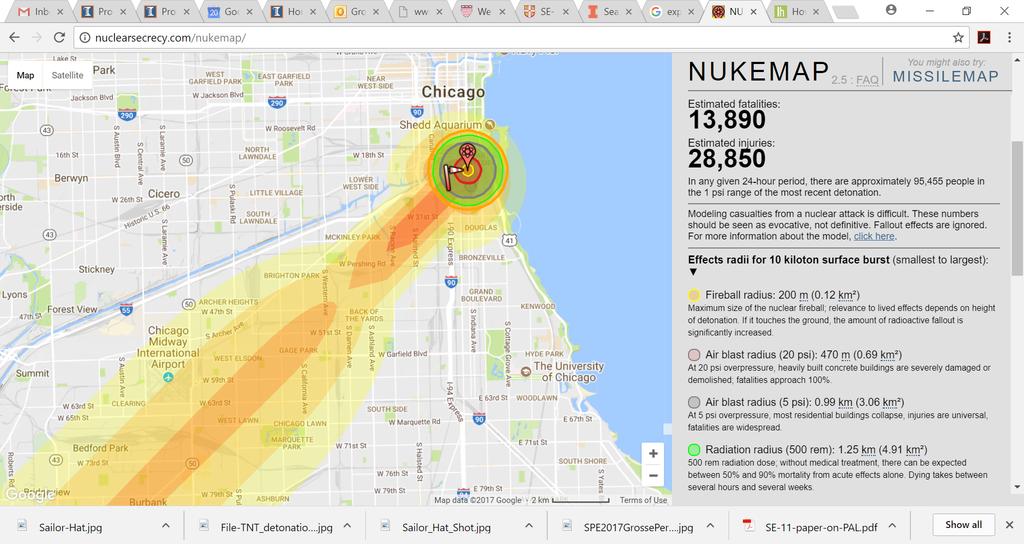Example, a 10 kt Nuclear Explosion in Chicago 9 Credit: Alex