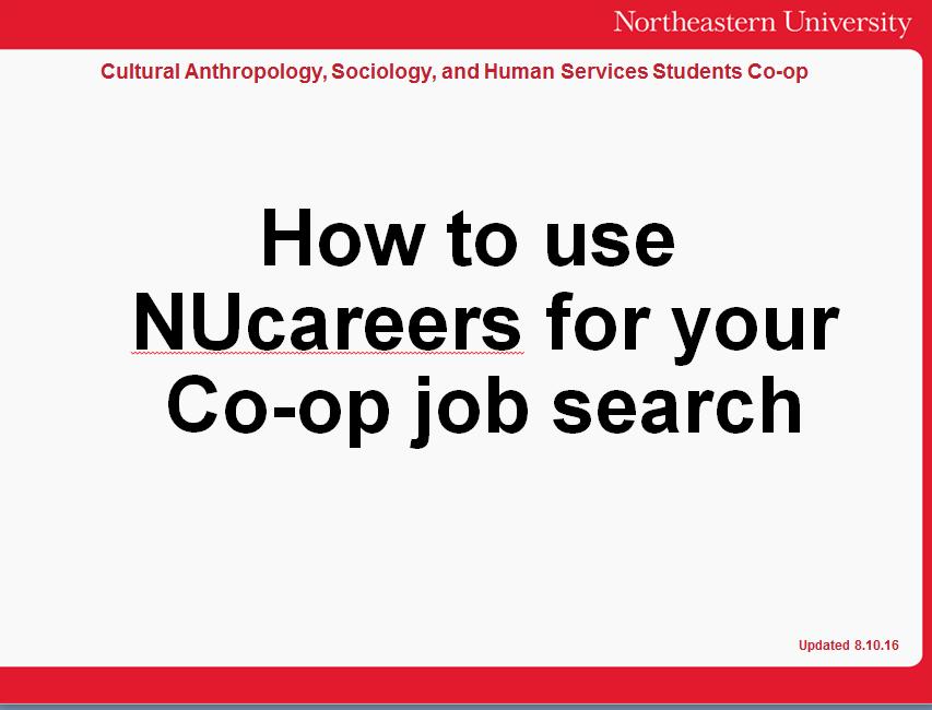 Screenshots and Tips on How to use NUCareers