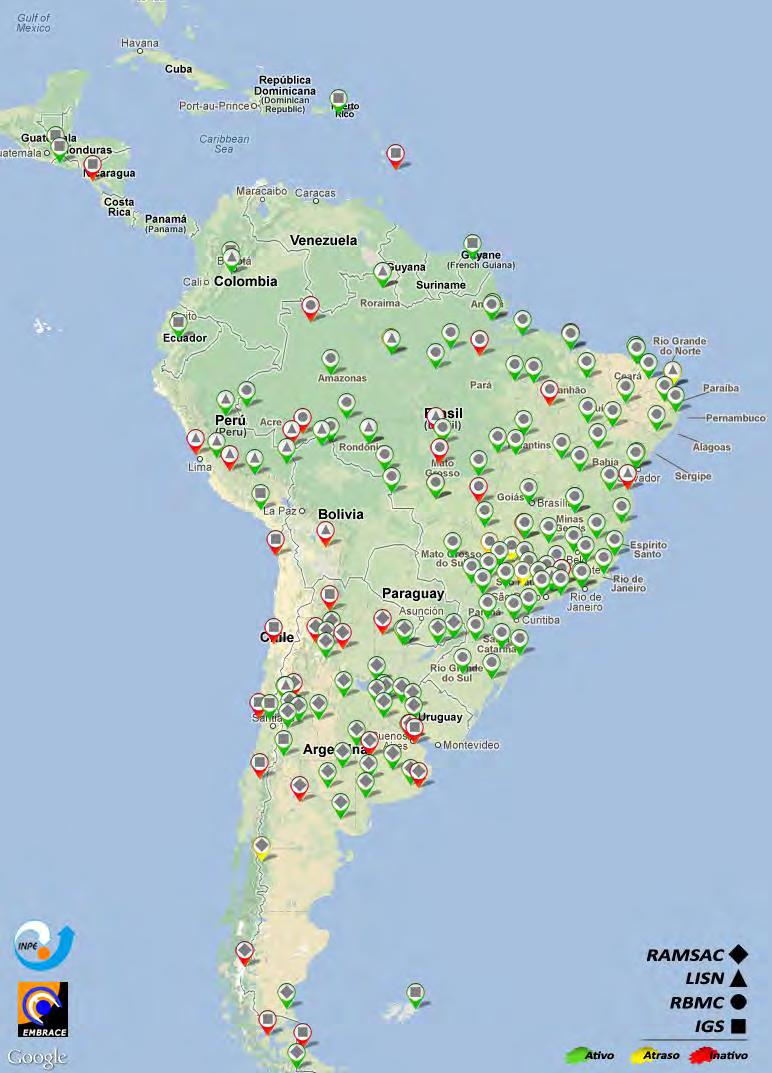 GNSS groundbased network over South America In total, there are