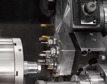 Inspiring Tooling Possibilities Simultaneous front/back machining Revolving tools with rotational speeds of up to 5,000 min -1 can be mounted at all positions (8 positions with