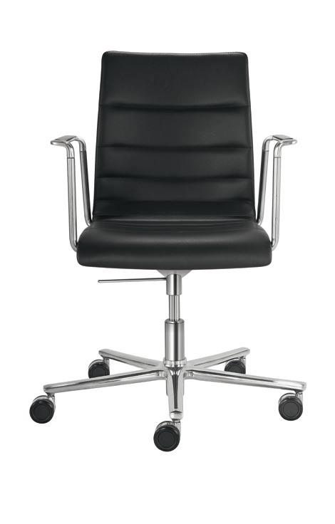 Mobile and comfortable in any position. fina is also available is a swivel chair with casters.