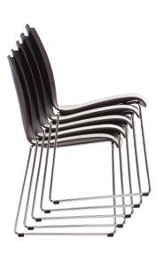 The models are stackable up to 5 chairs 6408 6408 6408/A 6428/A 6454 6414/A 6424/A 6401 Stacking chairs with or without arm-rests Four-legged,