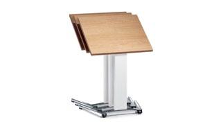 The mobile table is stackable and can