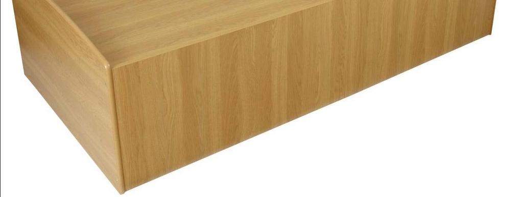 18mm Melamine faced MDF with internal reinforcing linings, the bed also has a fully secured bottom