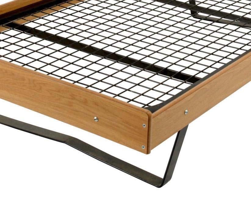 use. They have welded mesh mattress platform with metal cross supports