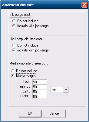 2. The following settings are available in Amortized idle cost screen.