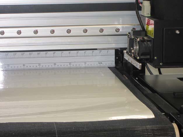 For specifying the location to start printing the nozzle check pattern, at first measure the distance between the right edge of media and zero point