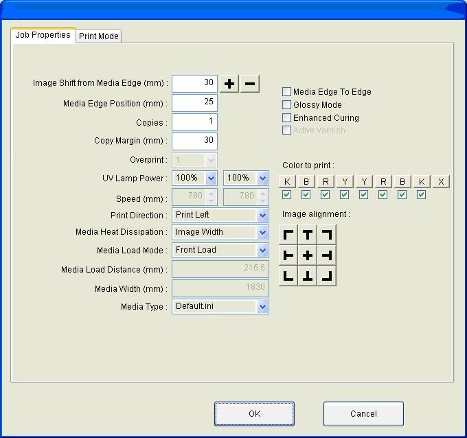 3. Right-click on the job name of nozzle check pattern (01_NozzleCheck.pci), and choose Job Properties. 4.