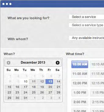 FACEBOOK APPOINTMENT BOOKER APP If your business is appointment-based, offer online appointment booking through your Facebook page via MINDBODY s Appointment Booker app.
